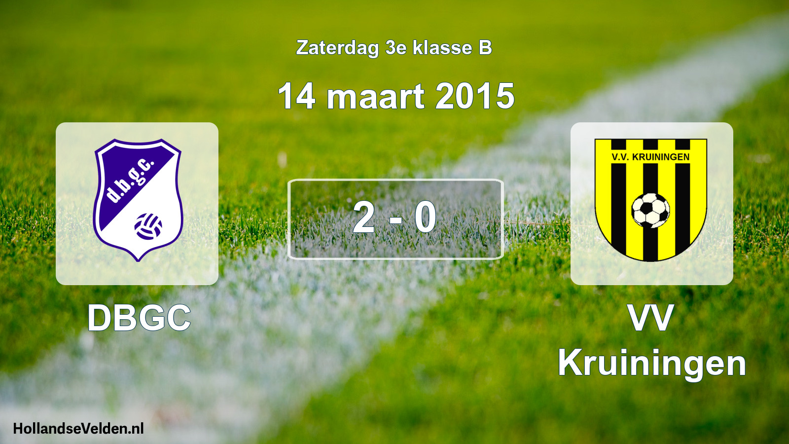 Total number of matches played: DBGC - VV Kruiningen 2 - 0 (14 March 2015)
