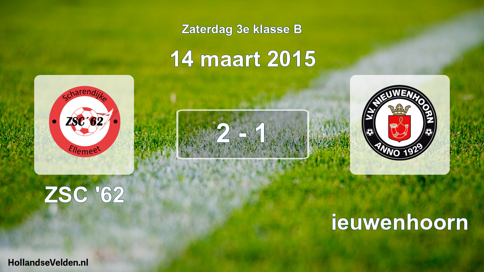 Total number of matches played: ZSC '62 - Nieuwenhoorn 2 - 1 (14 March 2015)