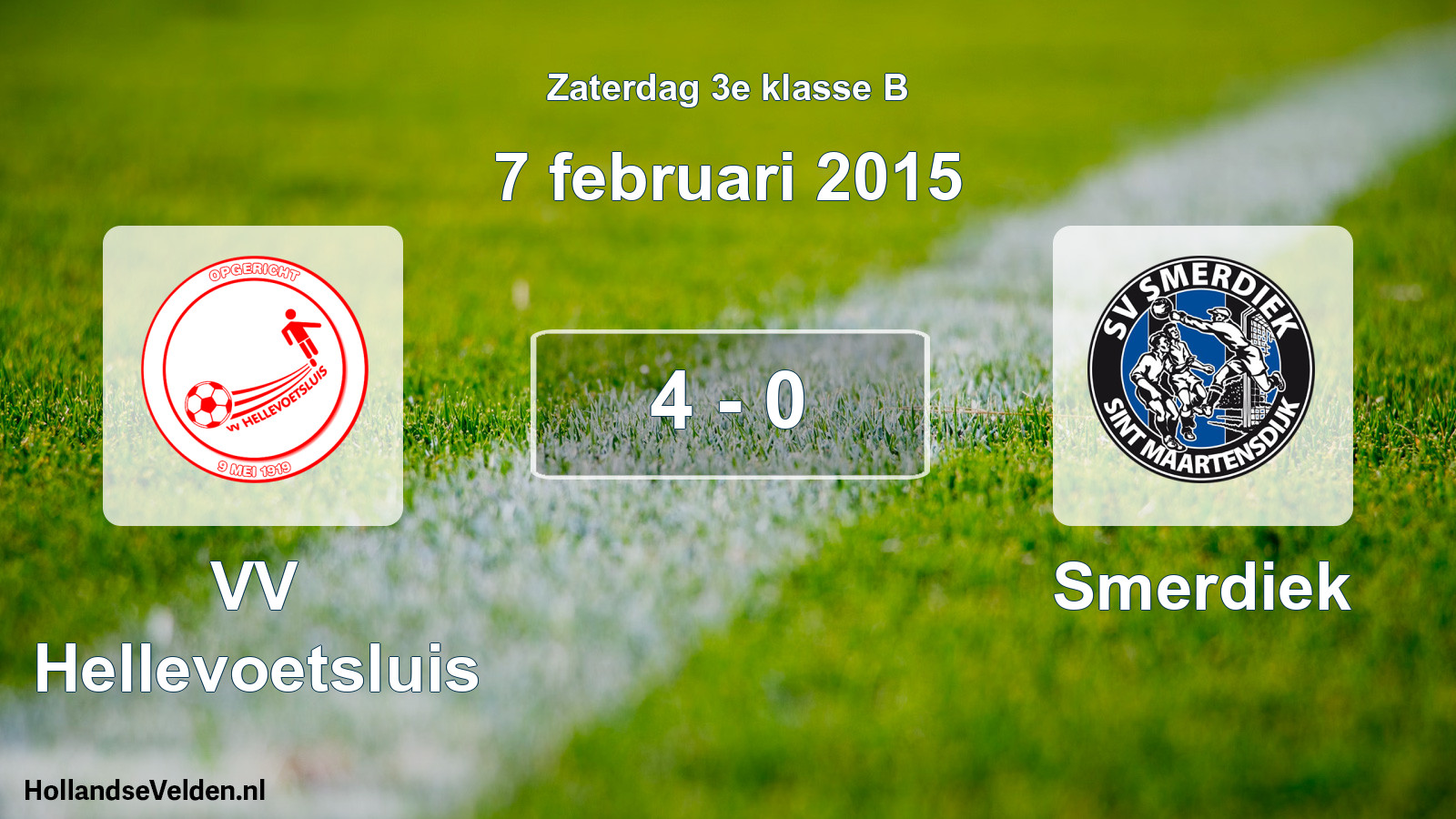 Total number of matches played: VV Hellevoetsluis - Smerdiek 4 - 0 (7 February 2015)
