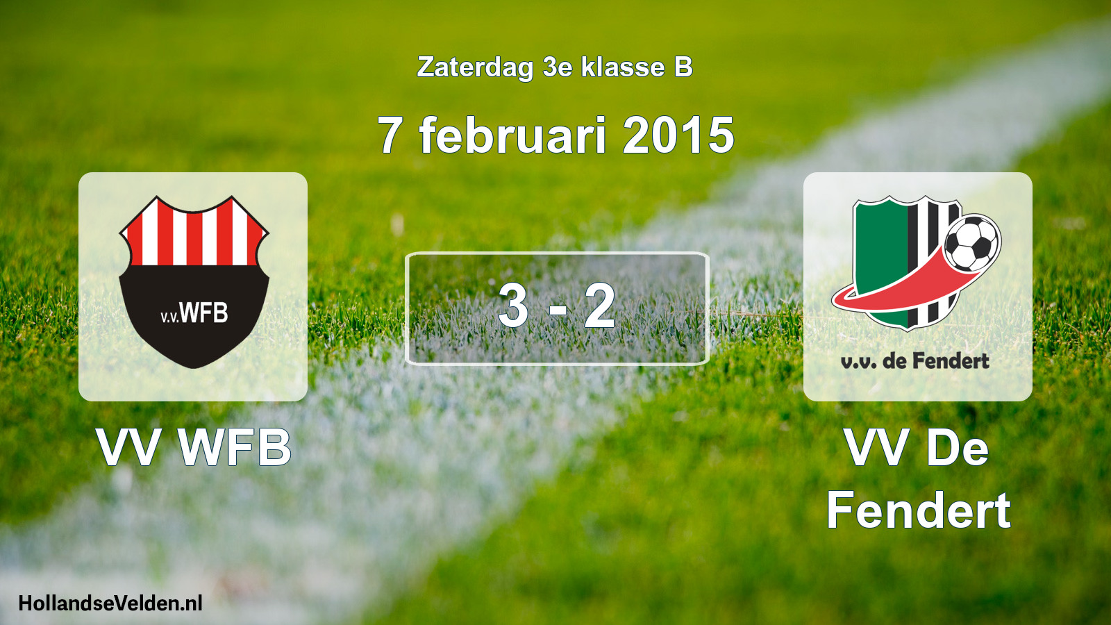 Total number of matches played: VV WFB - VV De Fendert 3 - 2 (7 February 2015)