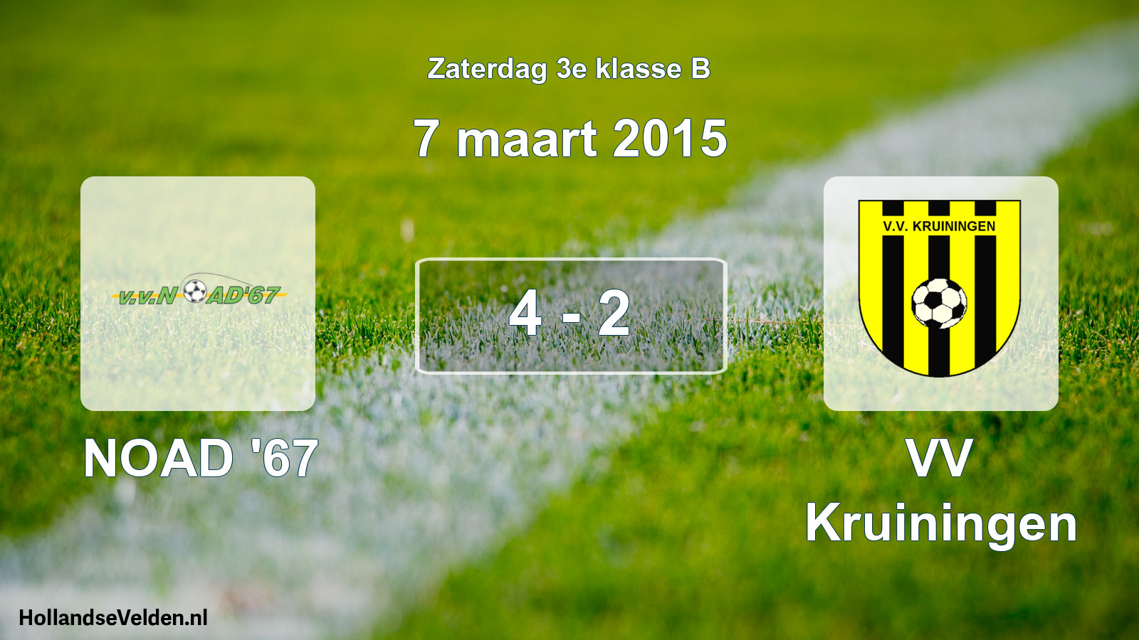 Total number of matches played: NOAD '67 - VV Kruiningen 4 - 2 (7 March 2015)