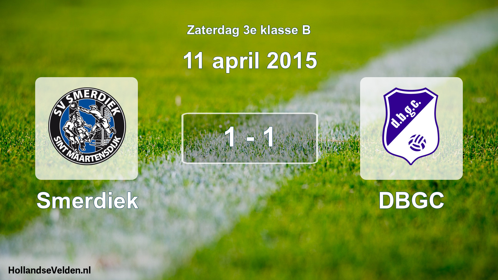 Total number of matches played: Smerdiek - DBGC 1 - 1 (11 April 2015)