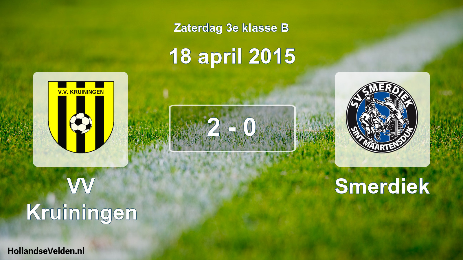 Total number of matches played: VV Kruiningen - Smerdiek 2 - 0 (18 April 2015)