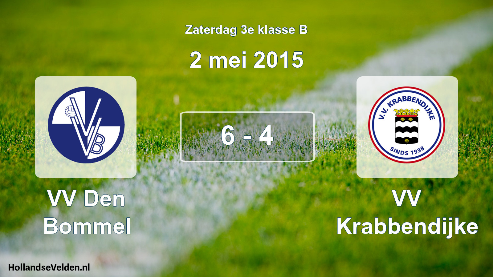Total number of matches played: VV Den Bommel - VV Krabbendijke 6 - 4 (2 May 2015)