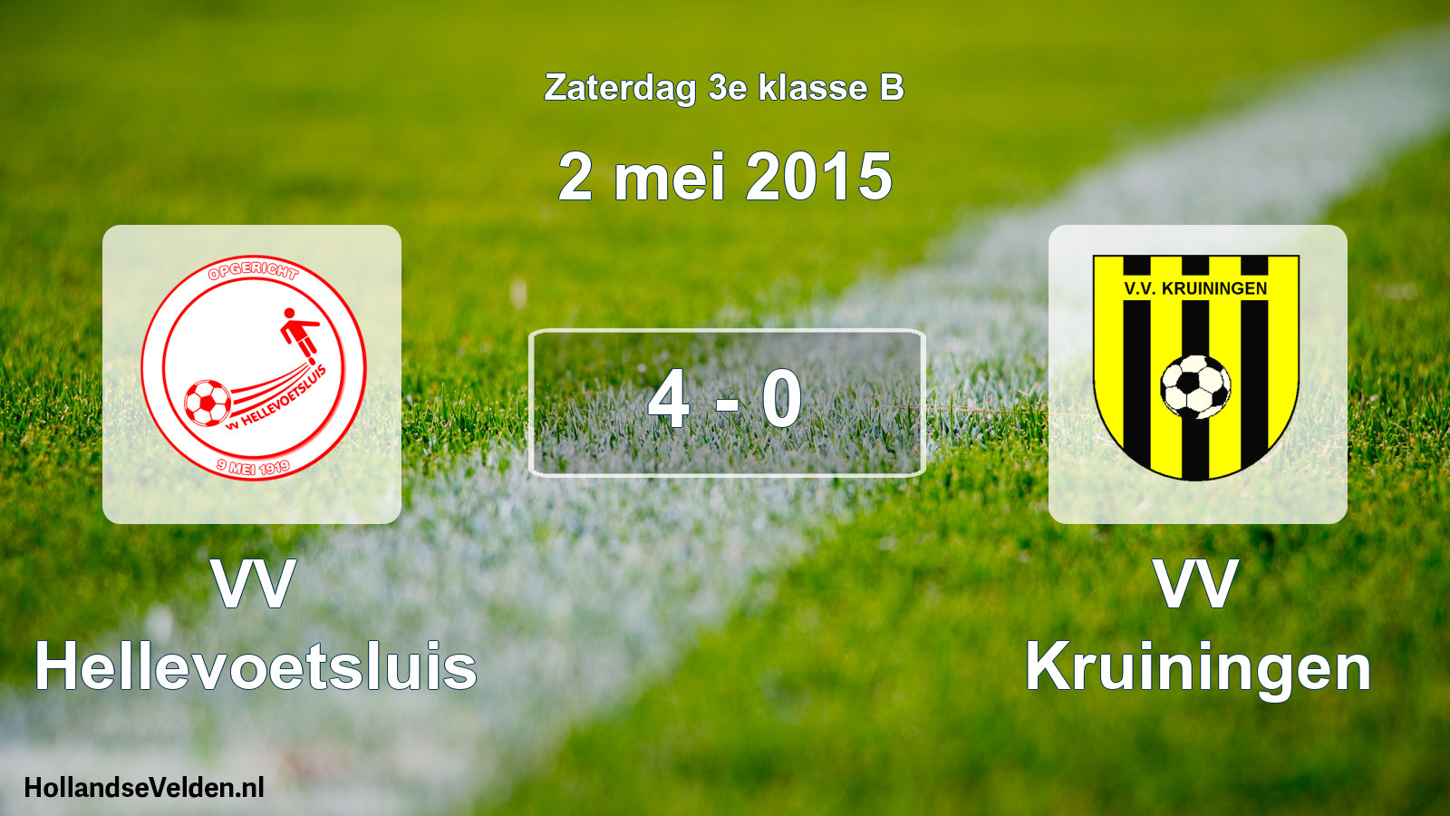 Total number of matches played: VV Hellevoetsluis - VV Kruiningen 4 - 0 (2 May 2015)