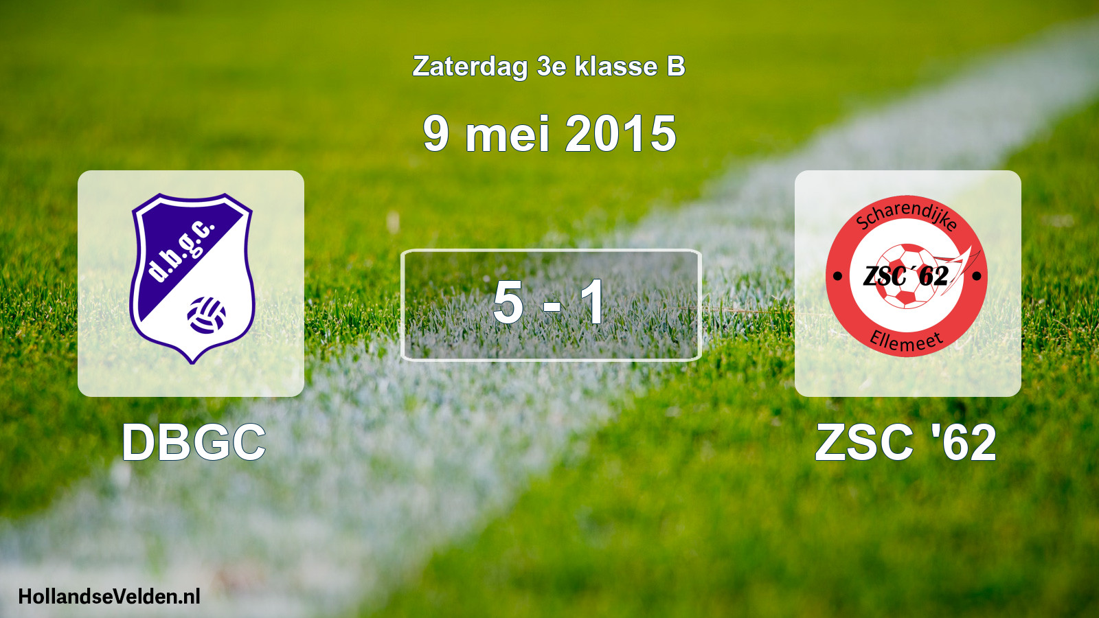 Total number of matches played: DBGC - ZSC '62 5 - 1 (9 May 2015)