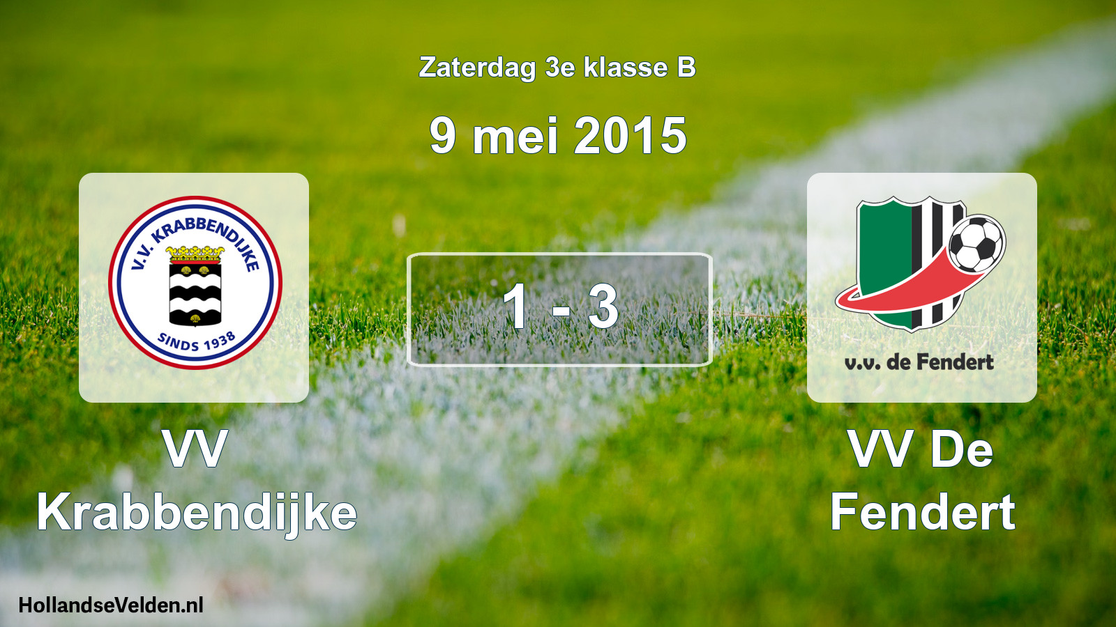 Total number of matches played: VV Krabbendijke - VV De Fendert 1 - 3 (9 May 2015)