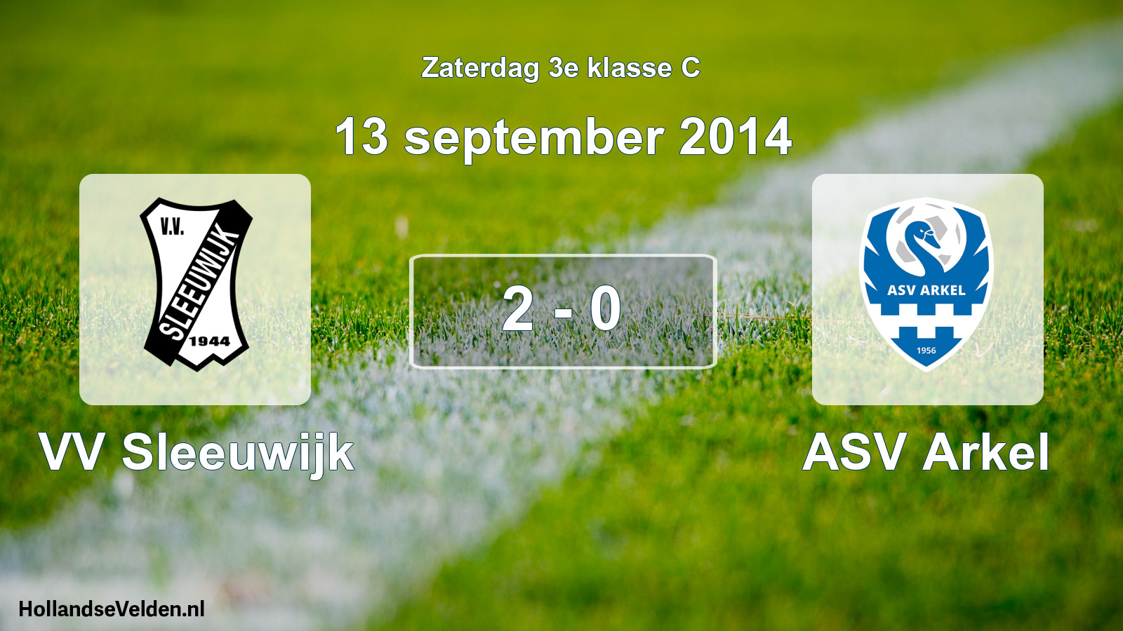 Total number of matches played: VV Sleeuwijk - ASV Arkel 2 - 0 (13 September 2014)