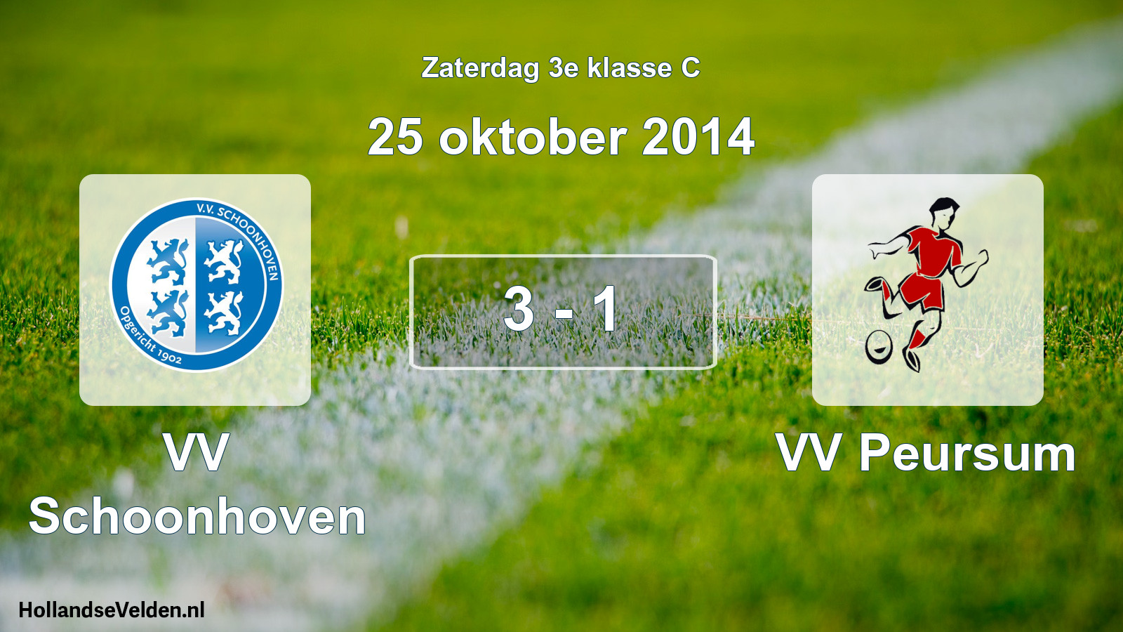 Total number of matches played: VV Schoonhoven - VV Peursum 3 - 1 (25 October 2014)