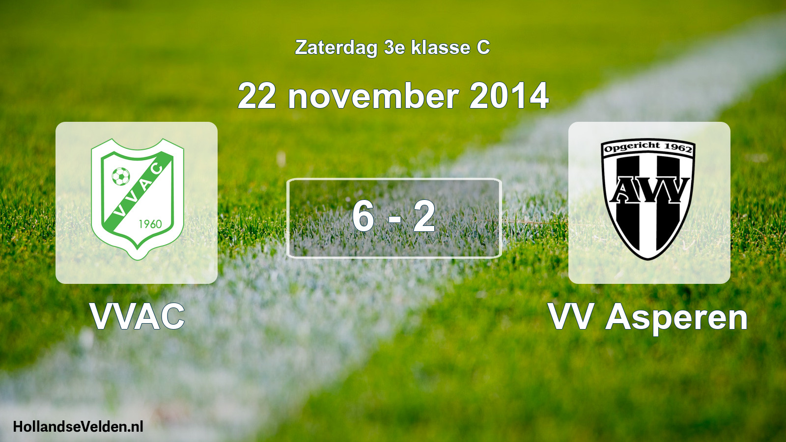 Total number of matches played: VVAC - VV Asperen 6 - 2 (22 November 2014)