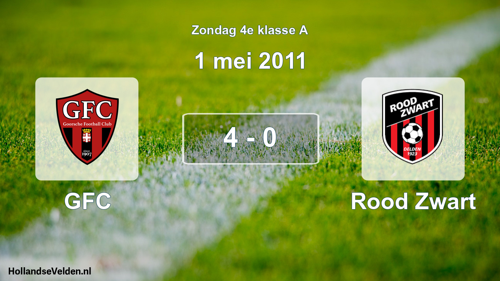 Total number of matches played: GFC - Rood Zwart 4 - 0 (1 May 2011)