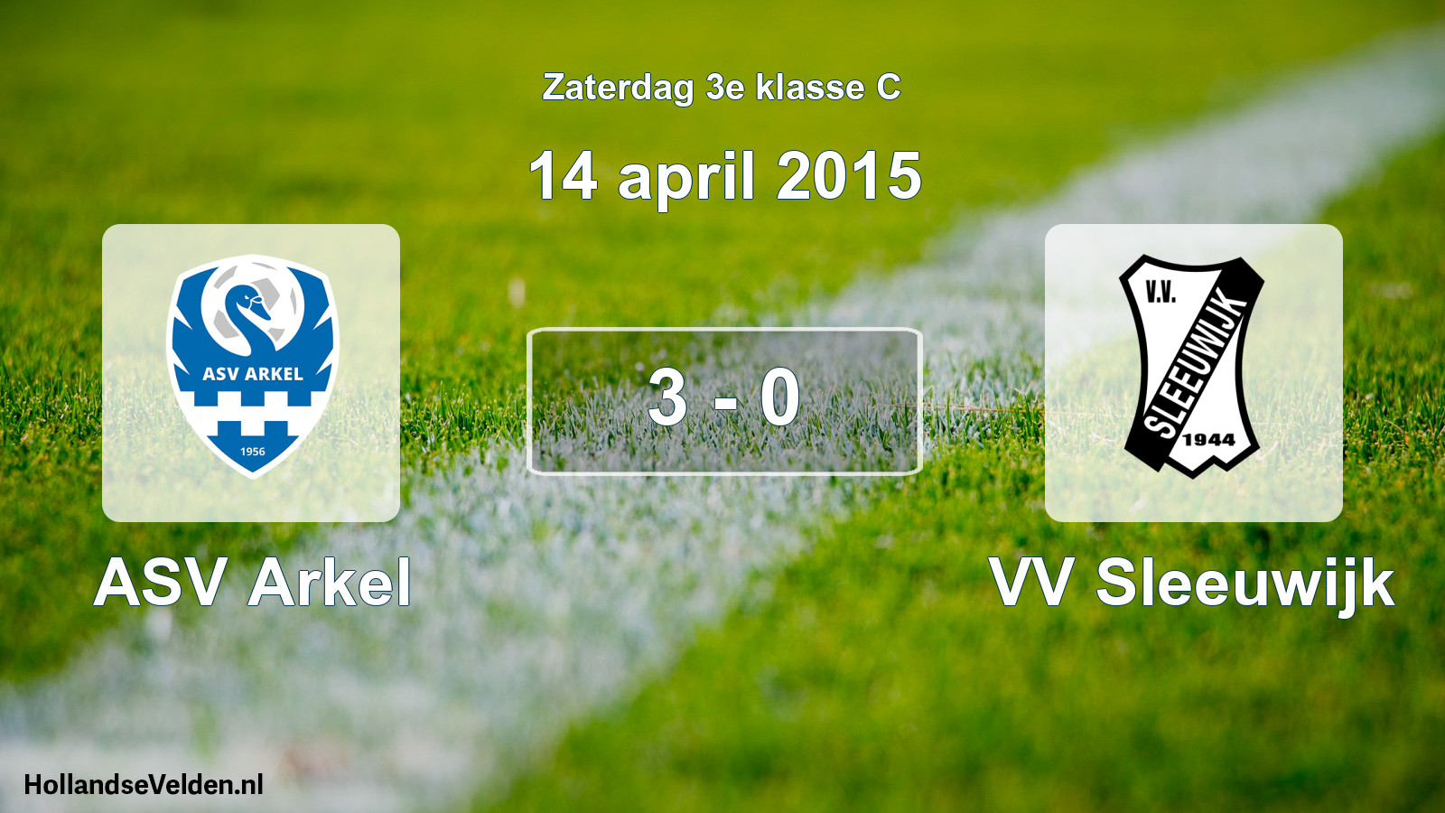 Total number of matches played: ASV Arkel - VV Sleeuwijk 3 - 0 (14 April 2015)