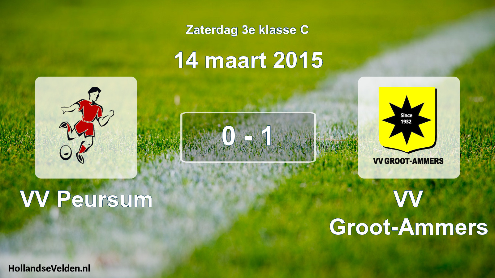Total number of matches played: VV Peursum - VV Groot-Ammers 0 - 1 (14 March 2015)