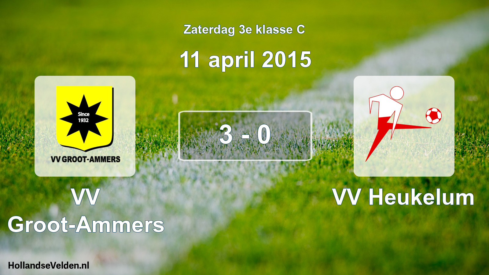 Total number of matches played: VV Groot-Ammers - VV Heukelum 3 - 0 (11 April 2015)