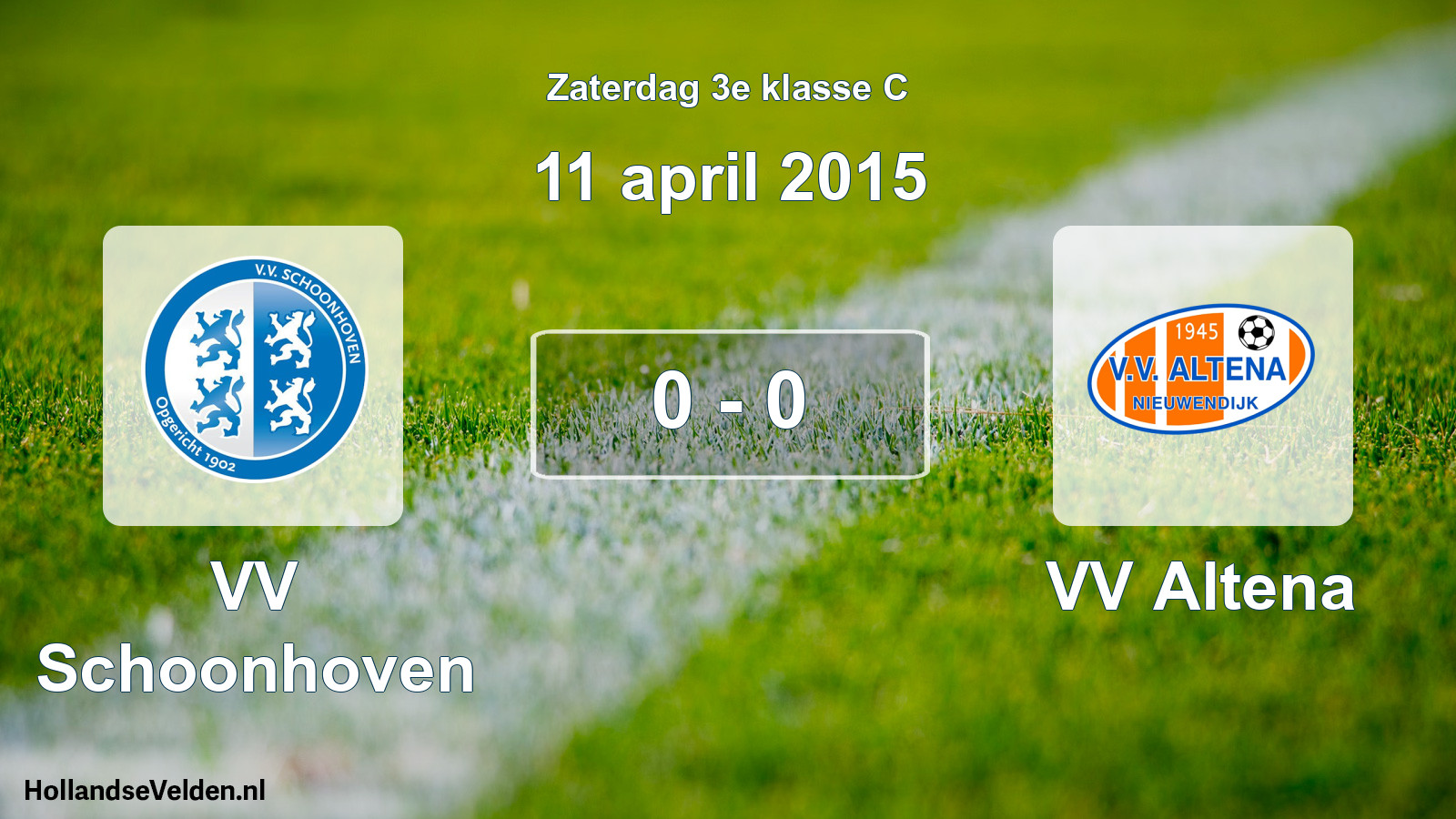 Total number of matches played: VV Schoonhoven - VV Altena 0 - 0 (11 April 2015)