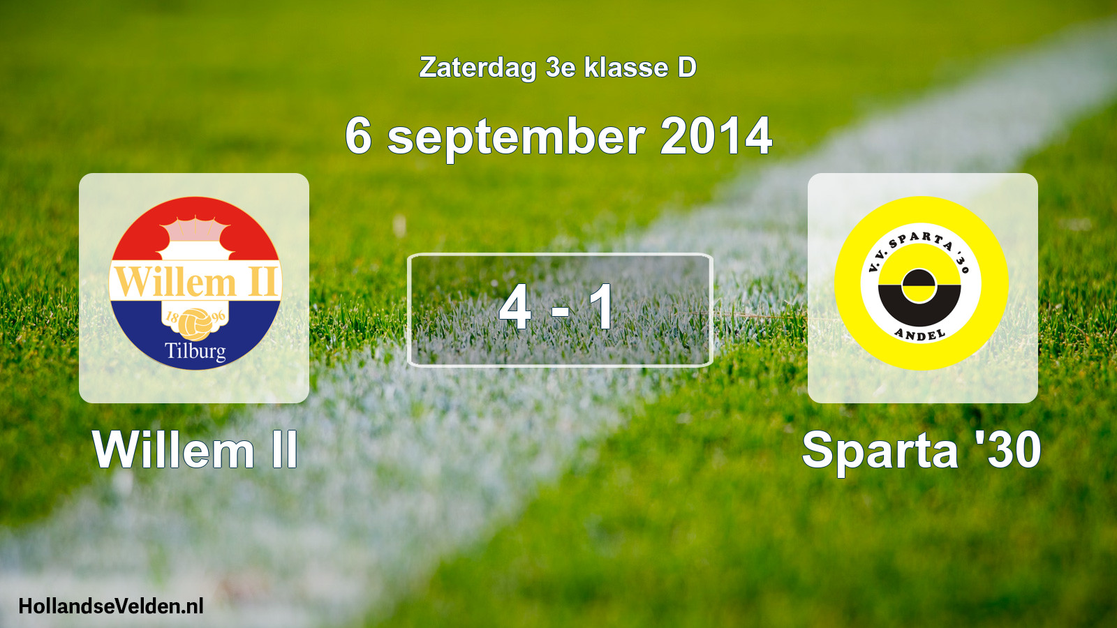 Total number of matches played: Willem II - Sparta '30 4 - 1 (6 September 2014)