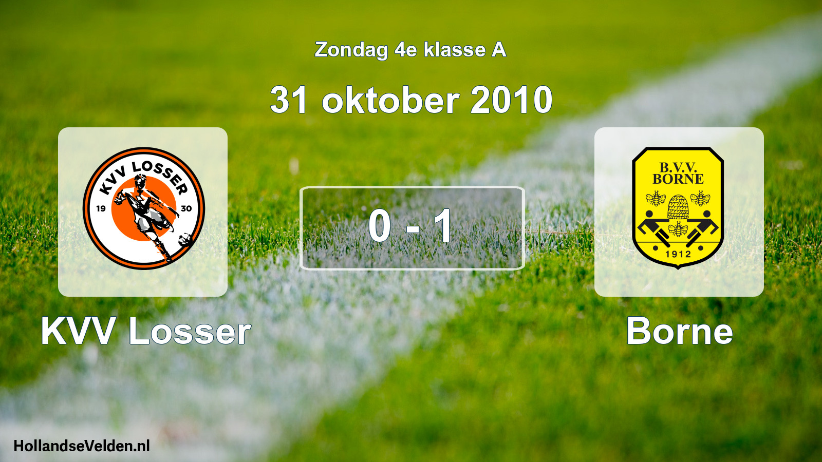 Total number of matches played: KVV Losser - Borne 0 - 1 (31 October 2010)
