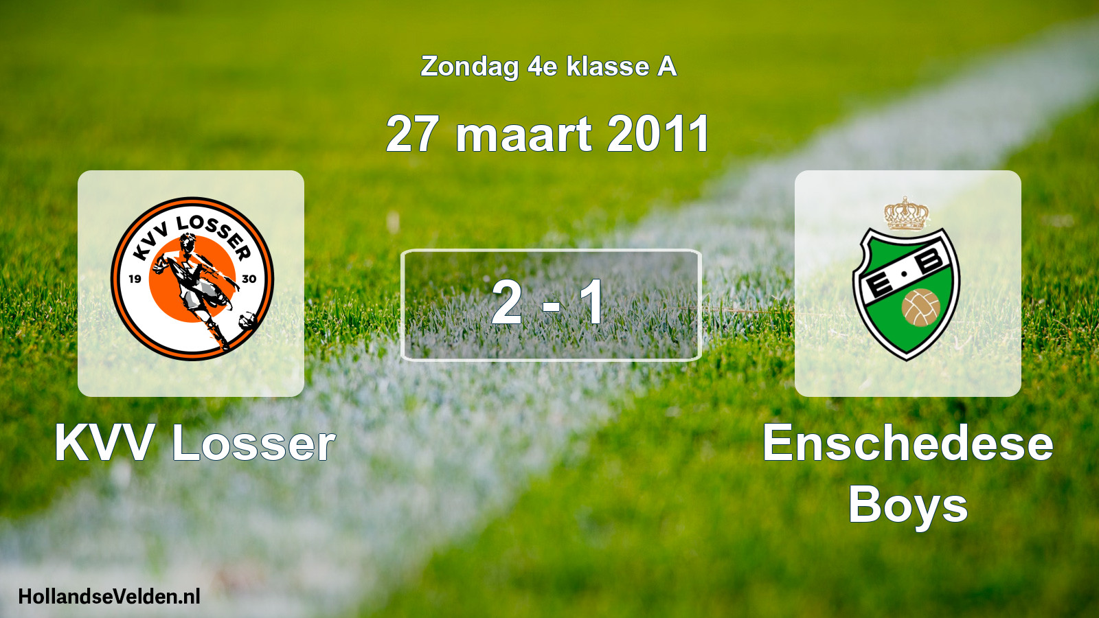 Total number of matches played: KVV Losser - Enschedese Boys 2 - 1 (27 March 2011)