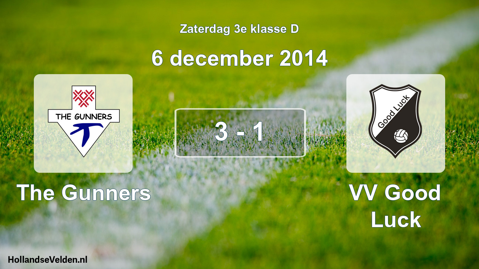 Total number of matches played: The Gunners - VV Good Luck 3 - 1 (6 December 2014)
