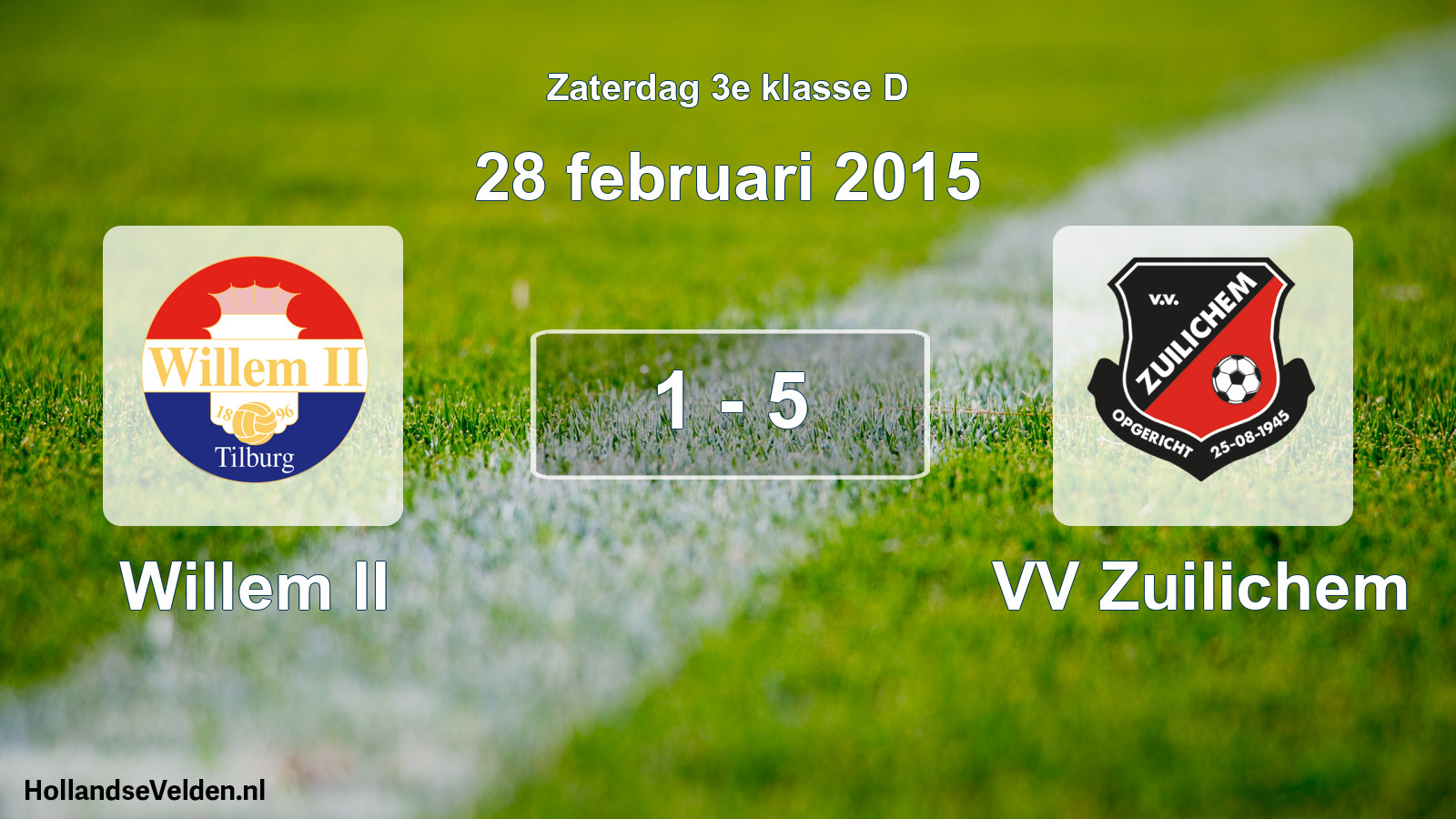 Total number of matches played: Willem II - VV Zuilichem 1 - 5 (28 February 2015)