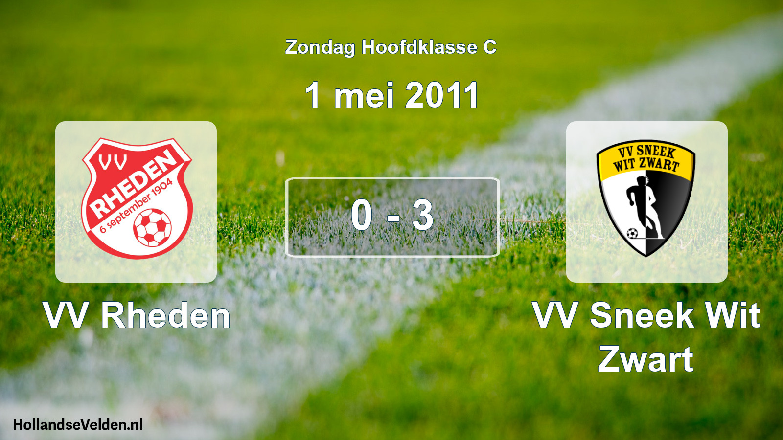 Total number of matches played: VV Rheden - VV Sneek Wit Zwart 0 - 3 (1 May 2011)