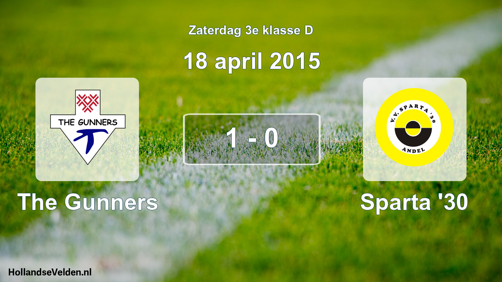 Total number of matches played: The Gunners - Sparta '30 1 - 0 (18 April 2015)