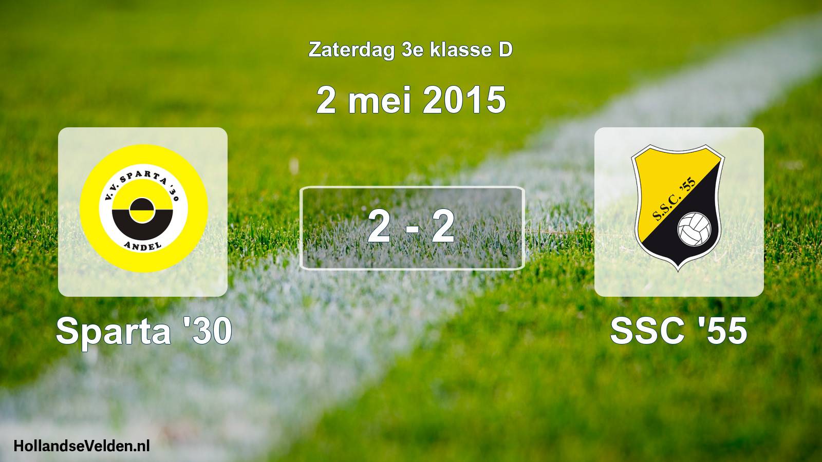 Total number of matches played: Sparta '30 - SSC '55 2 - 2 (2 May 2015)