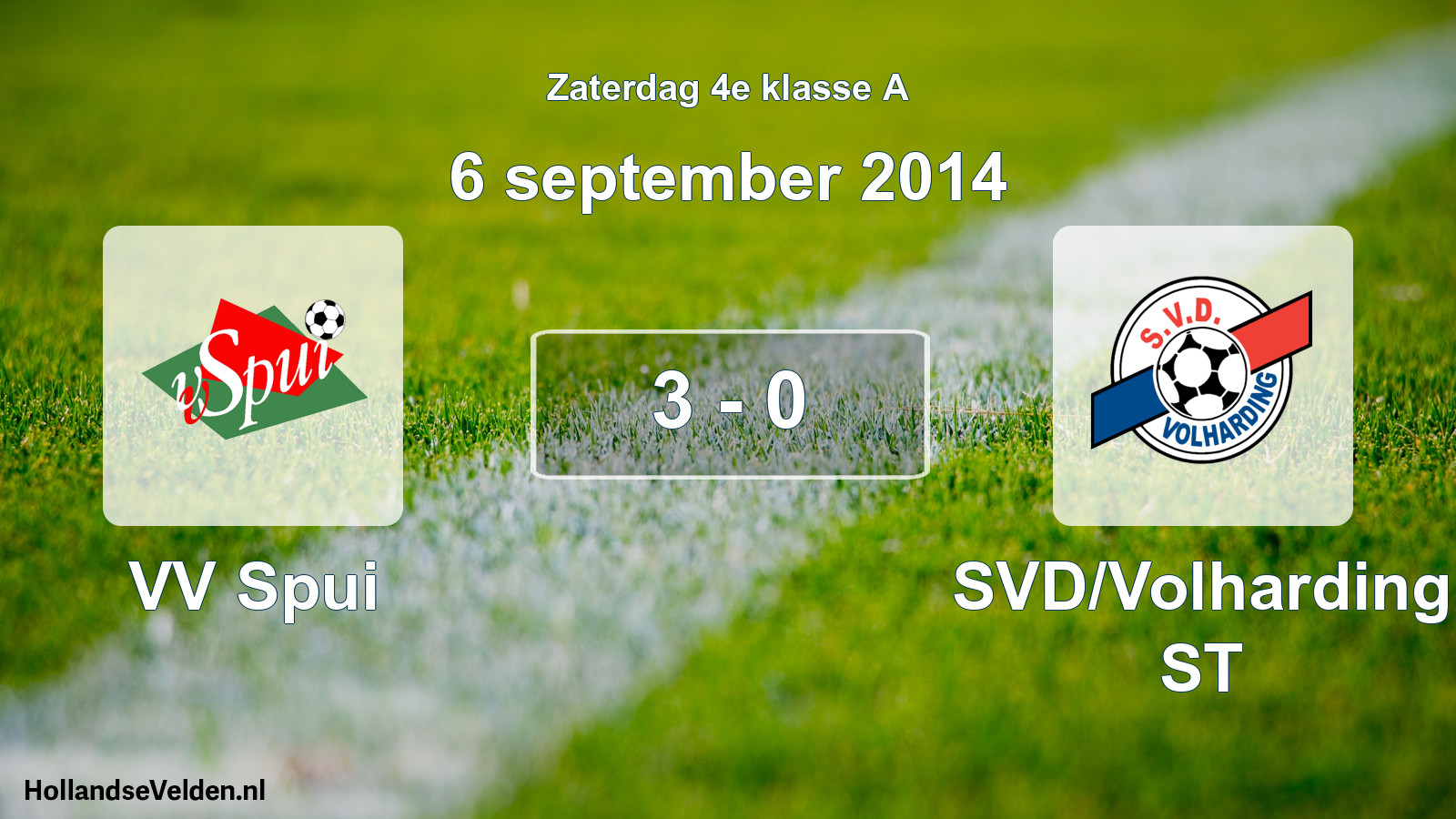Total number of matches played: VV Spui - SVD/Volharding ST 3 - 0 (6 September 2014)