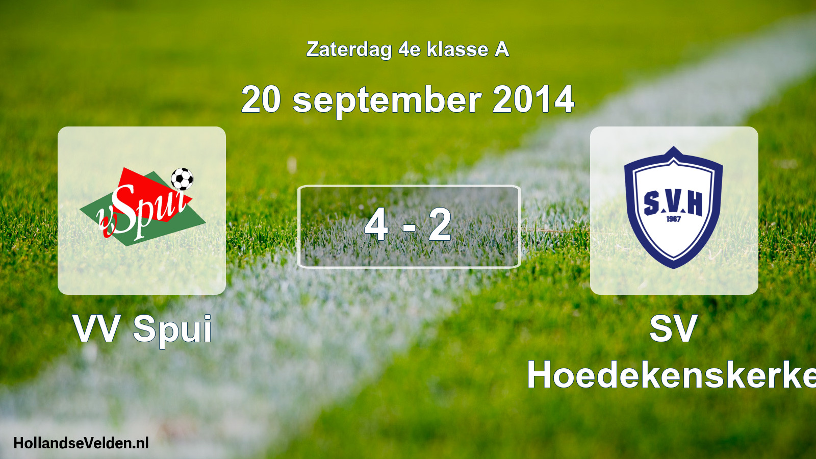 Total number of matches played: VV Spui - SV Hoedekenskerke 4 - 2 (20 September 2014)