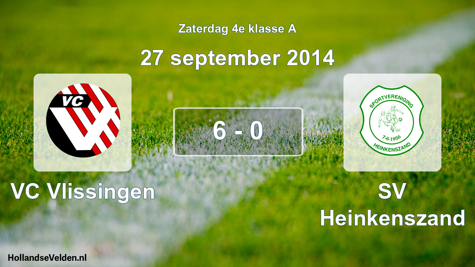 Total number of matches played: VC Vlissingen - SV Heinkenszand 6 - 0 (27 September 2014)