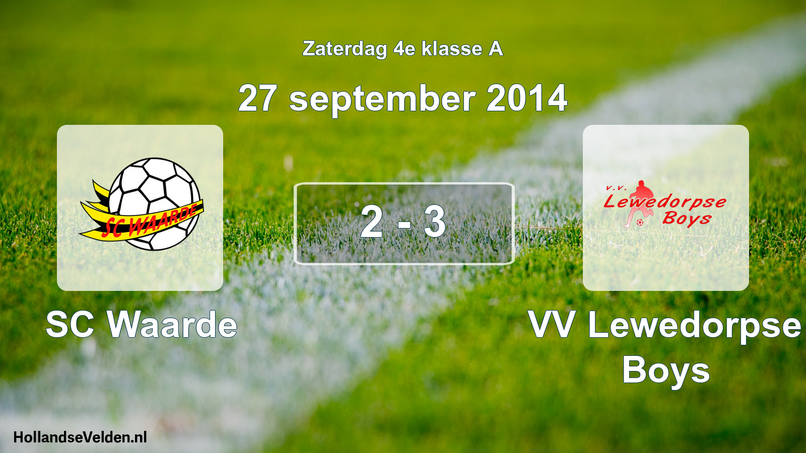 Total number of matches played: SC Waarde - VV Lewedorpse Boys 2 - 3 (27 September 2014)
