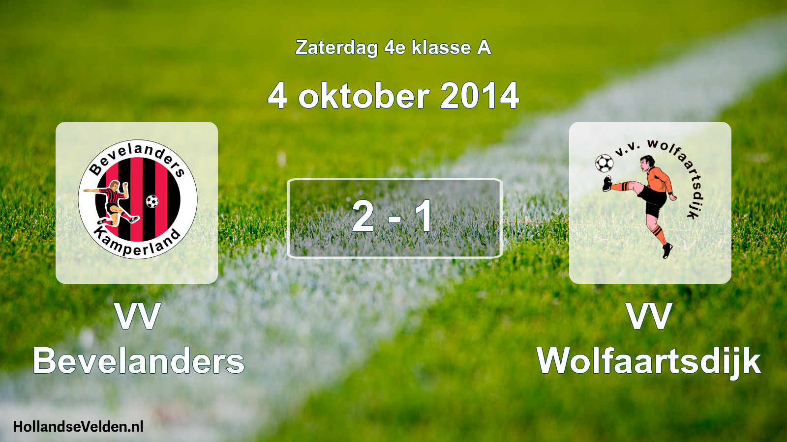Total number of matches played: VV Bevelanders - VV Wolfaartsdijk 2 - 1 (4 October 2014)