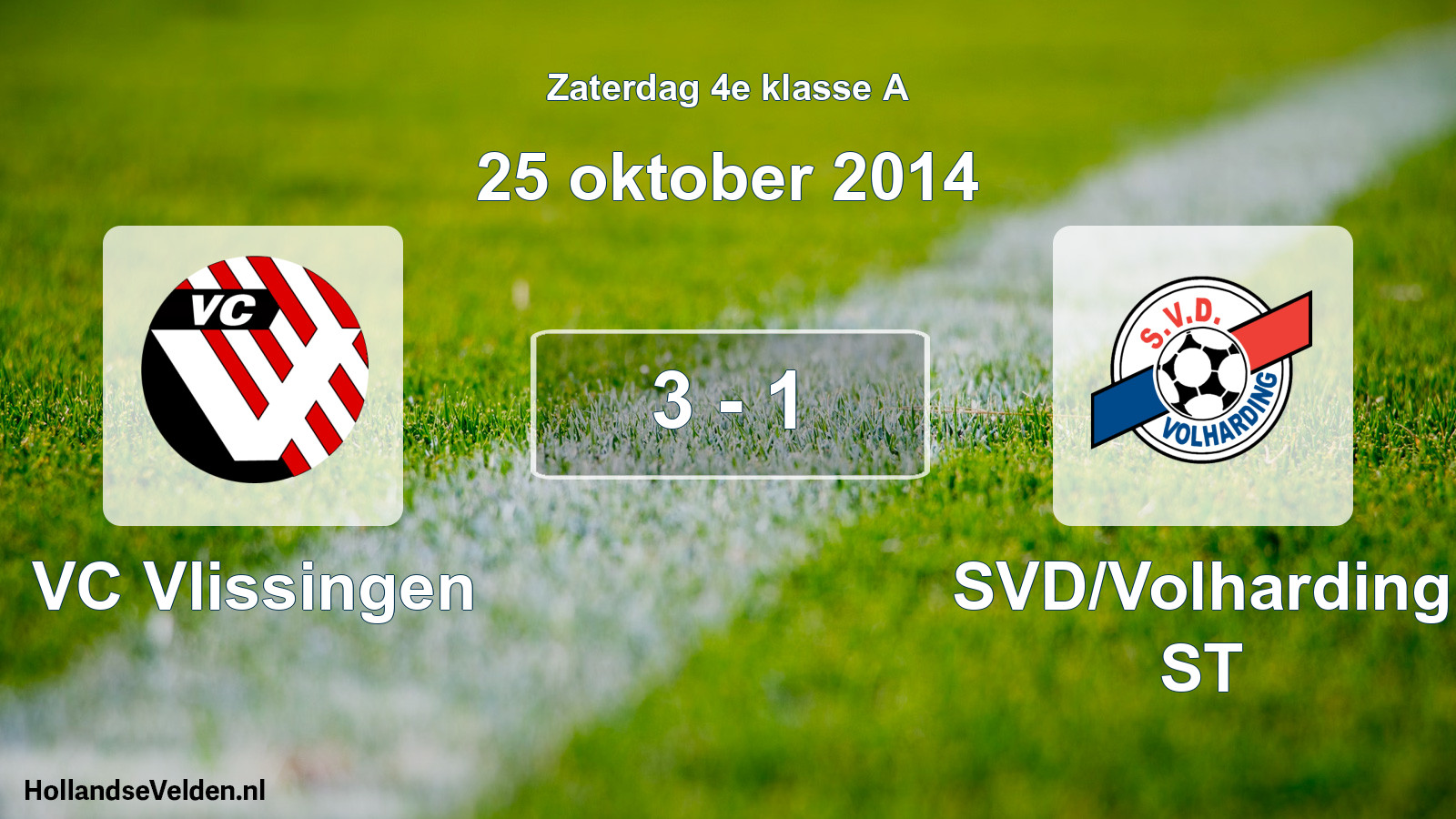Total number of matches played: VC Vlissingen - SVD/Volharding ST 3 - 1 (25 October 2014)