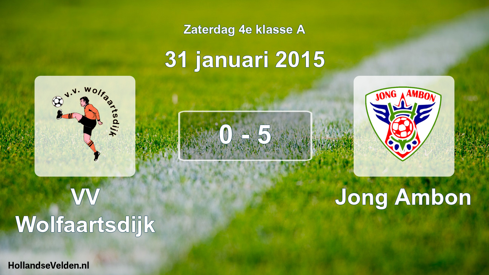 Total number of matches played: VV Wolfaartsdijk - Jong Ambon 0 - 5 (31 January 2015)