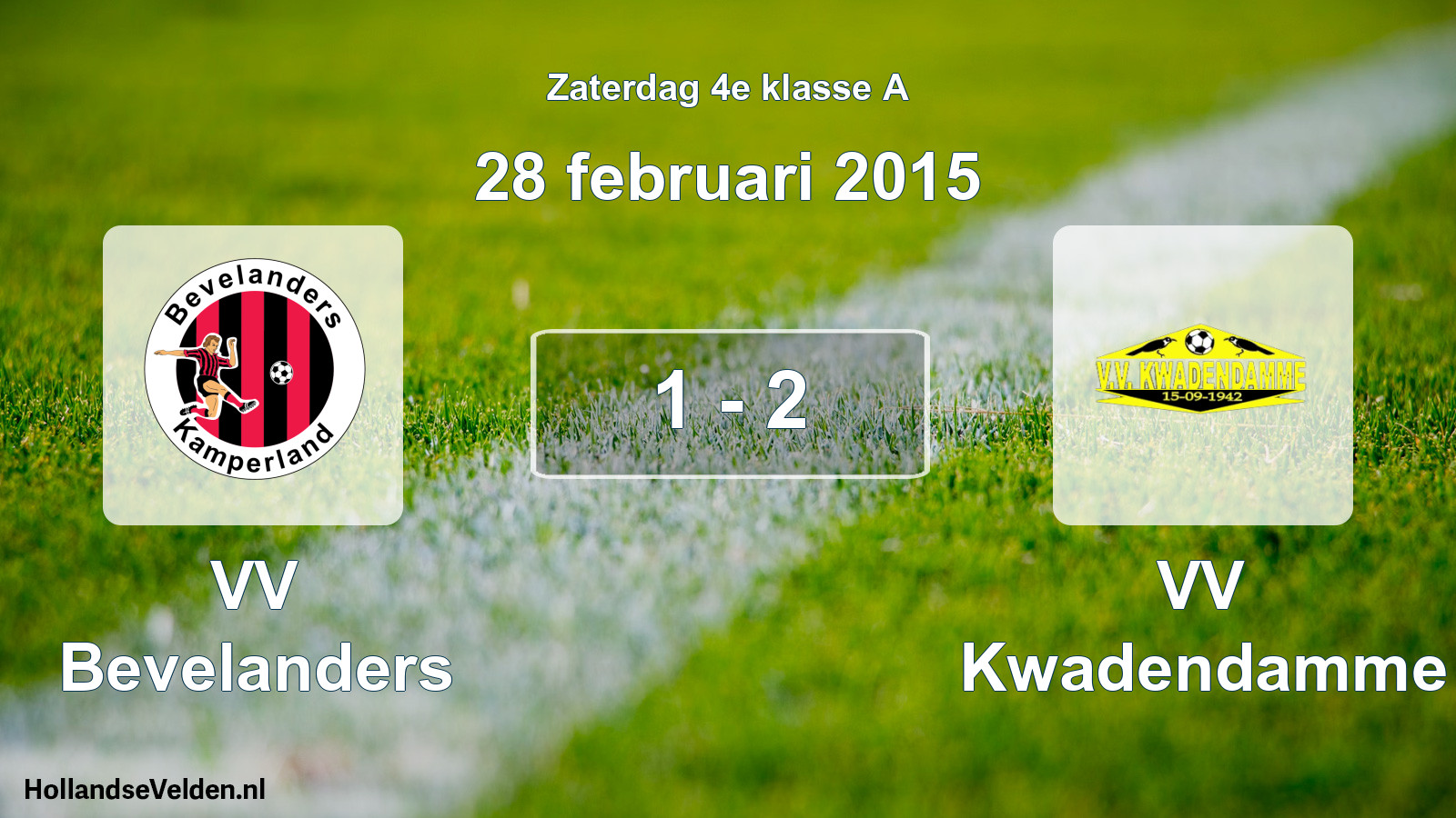 Total number of matches played: VV Bevelanders - VV Kwadendamme 1 - 2 (28 February 2015)