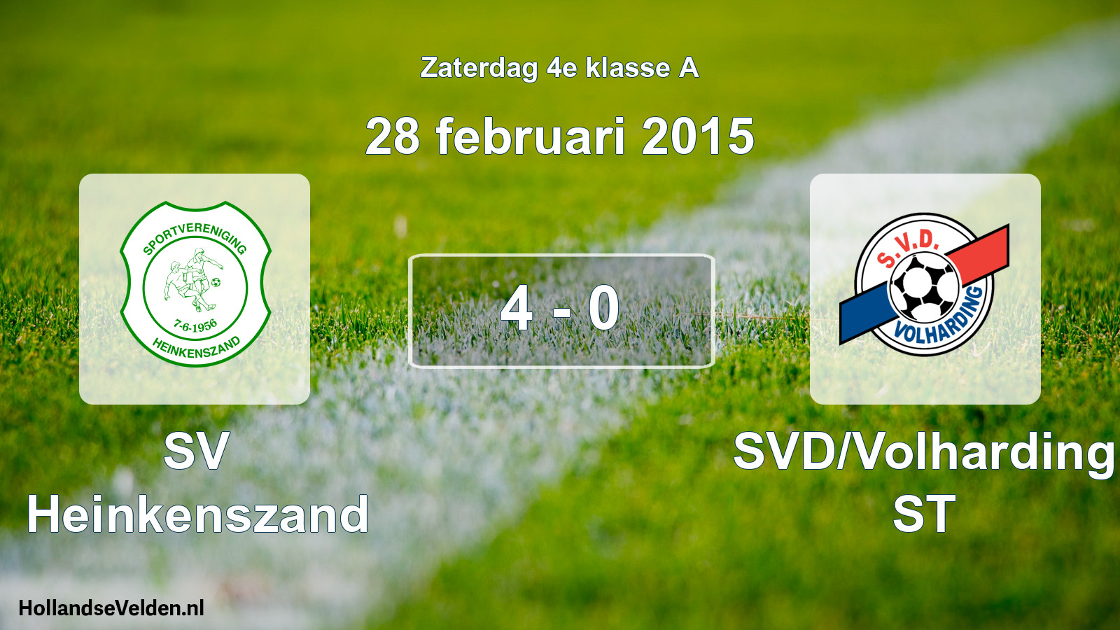 Total number of matches played: SV Heinkenszand - SVD/Volharding ST 4 - 0 (28 February 2015)
