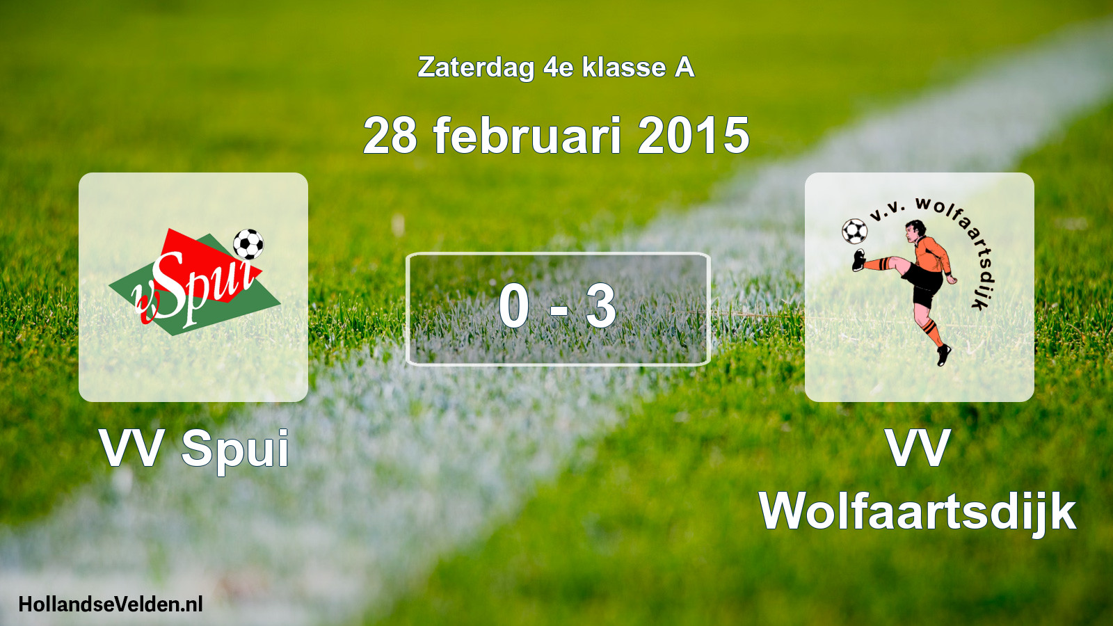 Total number of matches played: VV Spui - VV Wolfaartsdijk 0 - 3 (28 February 2015)
