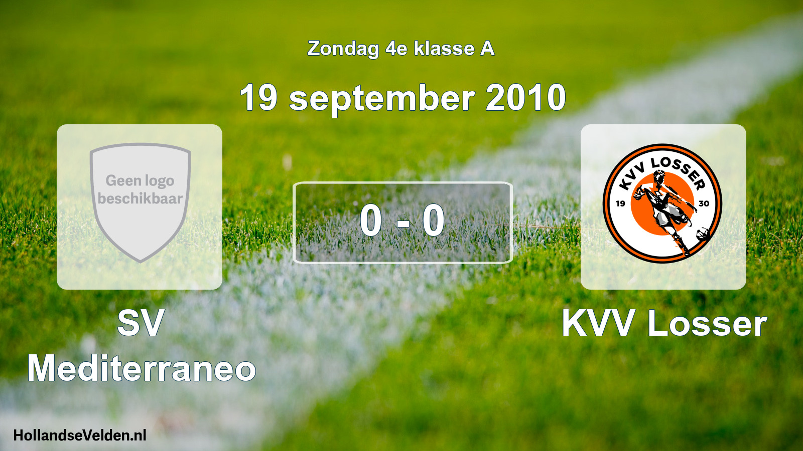 Total number of matches played: SV Mediterraneo - KVV Losser 0 - 0 (19 September 2010)