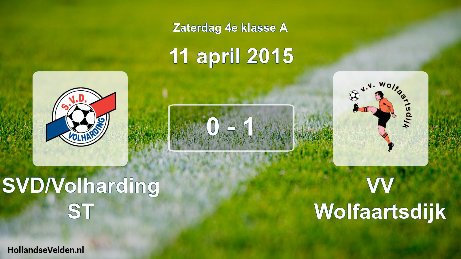 Total number of matches played: SVD/Volharding ST - VV Wolfaartsdijk 0 - 1 (11 April 2015)