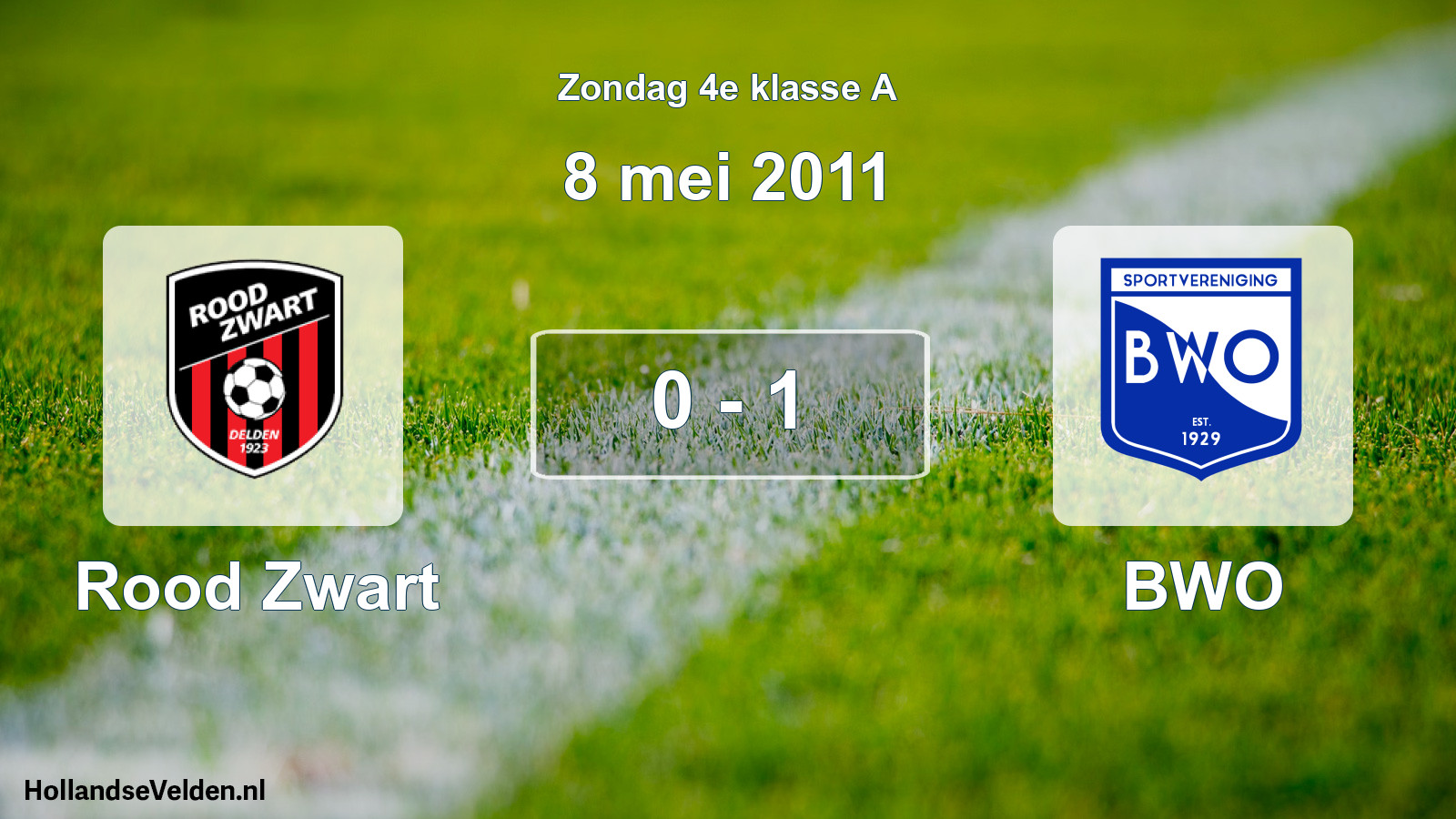 Total number of matches played: Rood Zwart - BWO 0 - 1 (8 May 2011)