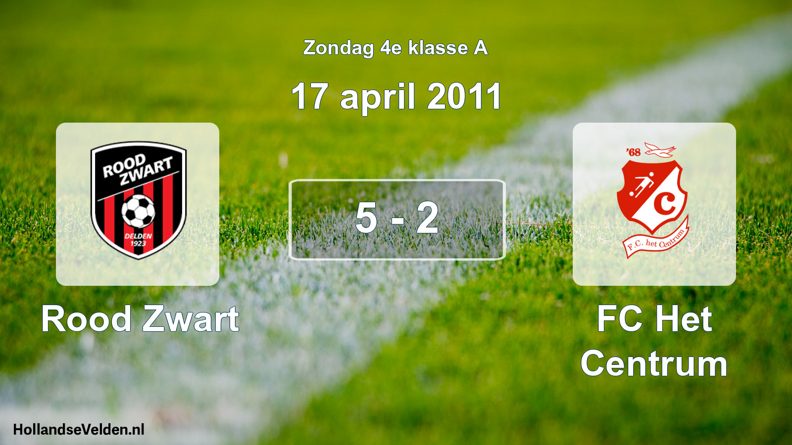 Total number of matches played: Rood Zwart - FC Het Centrum 5 - 2 (17 April 2011)