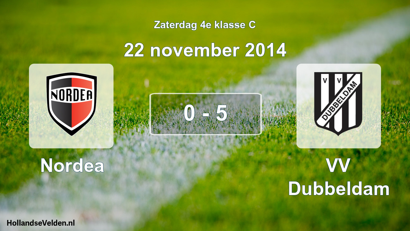 Total number of matches played: Nordea - VV Dubbeldam 0 - 5 (22 November 2014)