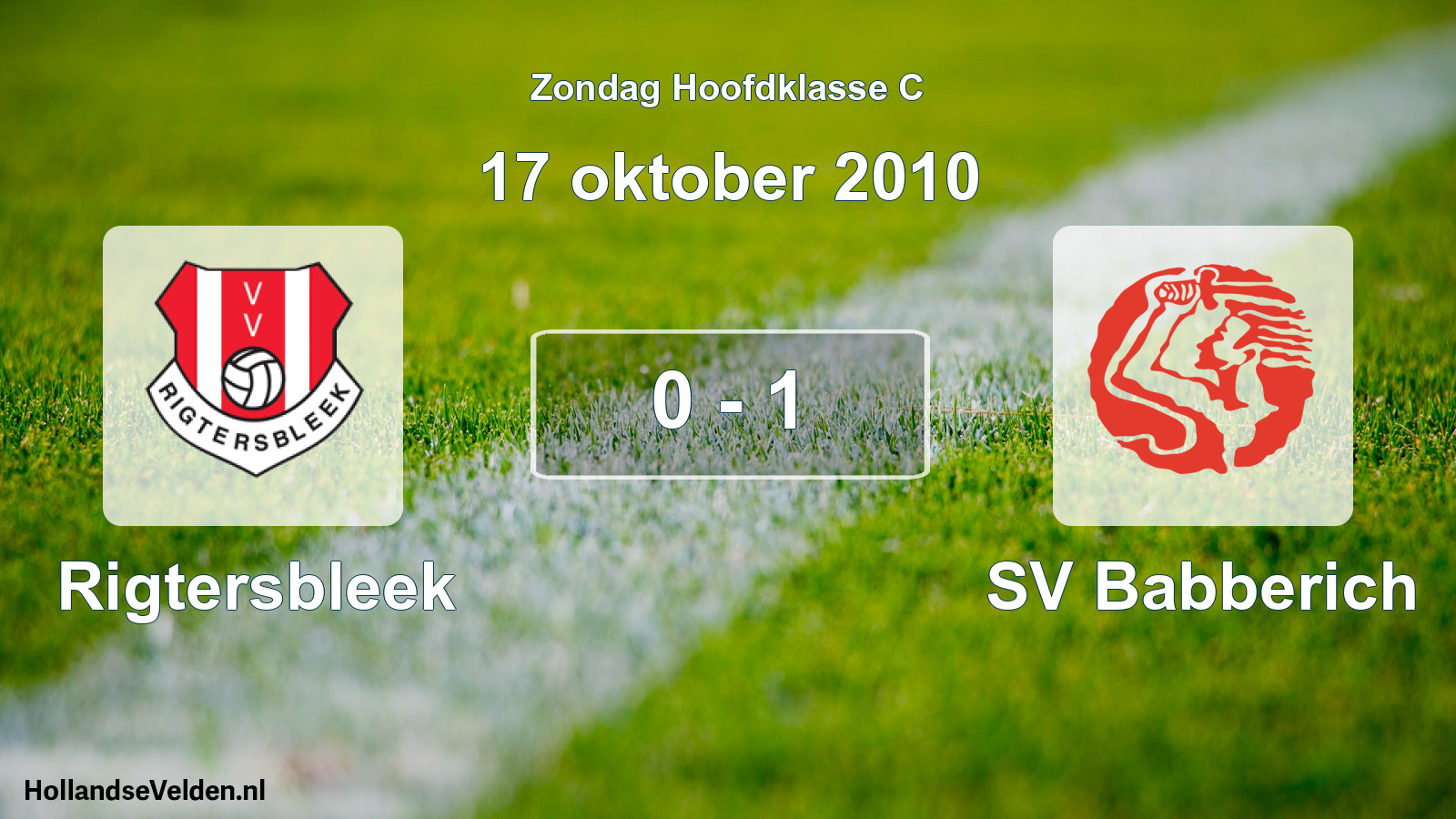 Total number of matches played: Rigtersbleek - SV Babberich 0 - 1 (17 October 2010)