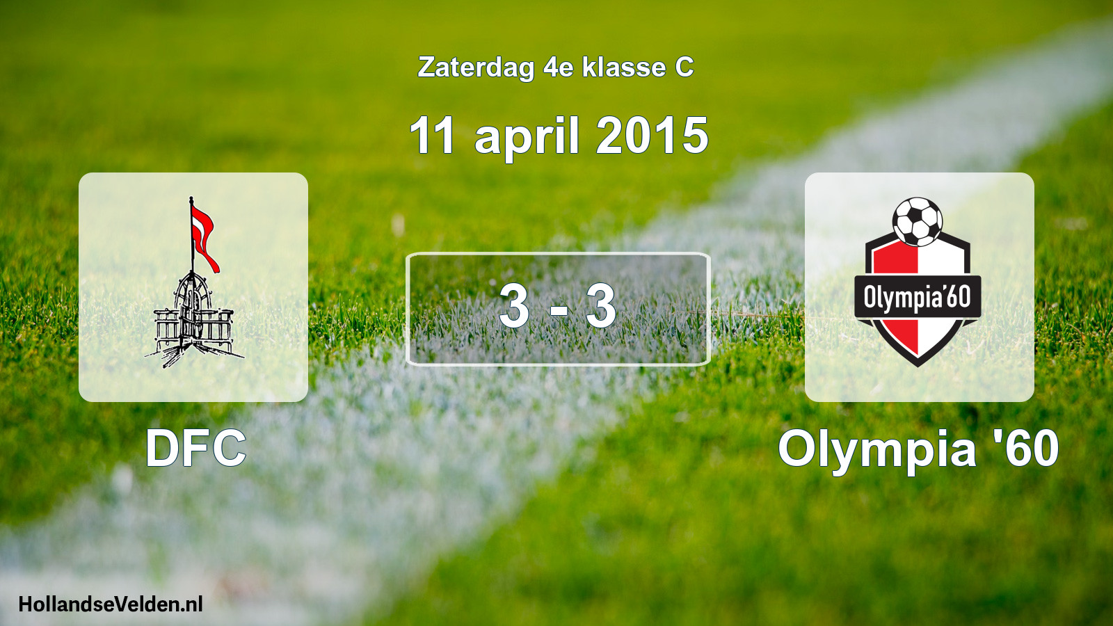 Total number of matches played: DFC - Olympia '60 3 - 3 (11 April 2015)
