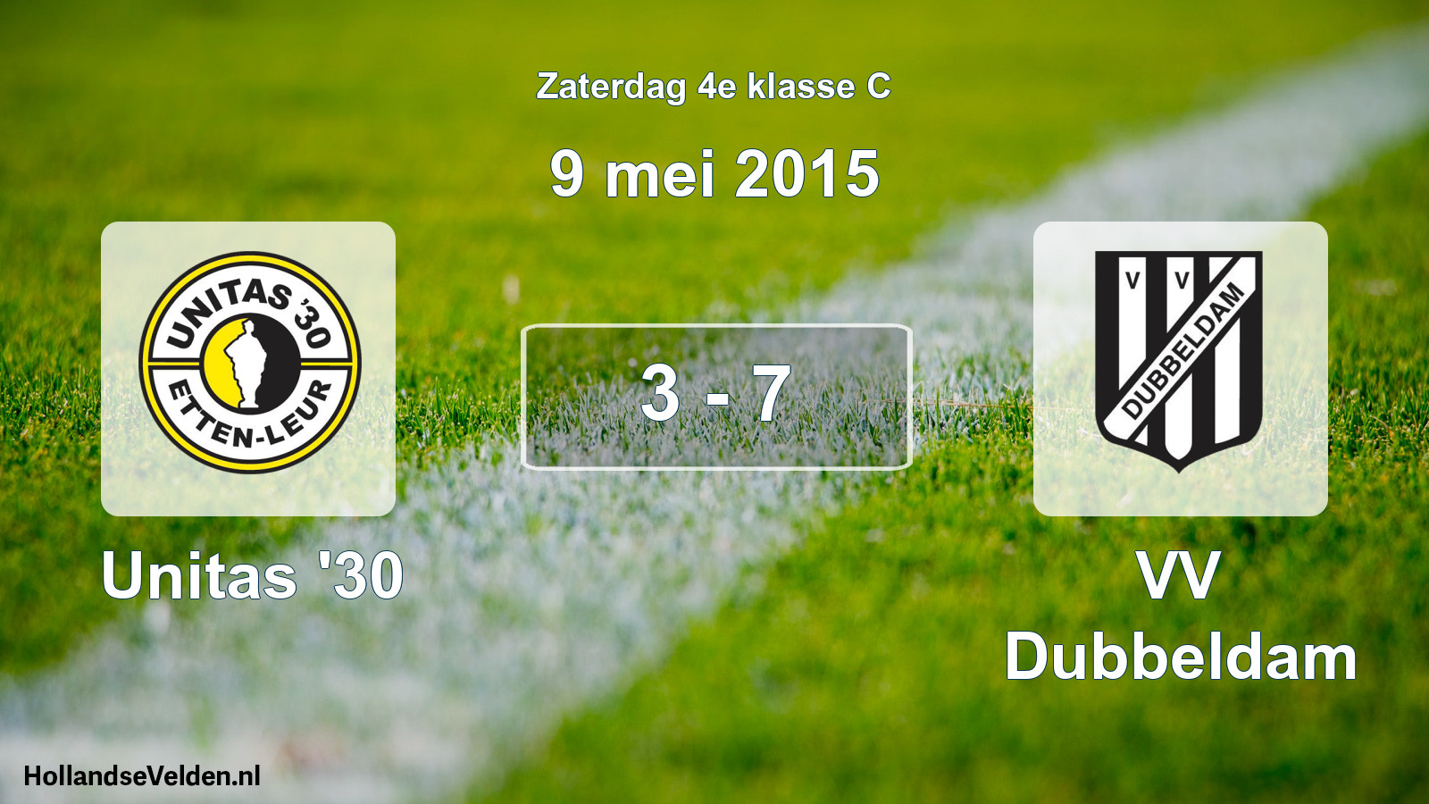 Total number of matches played: Unitas '30 - VV Dubbeldam 3 - 7 (9 May 2015)