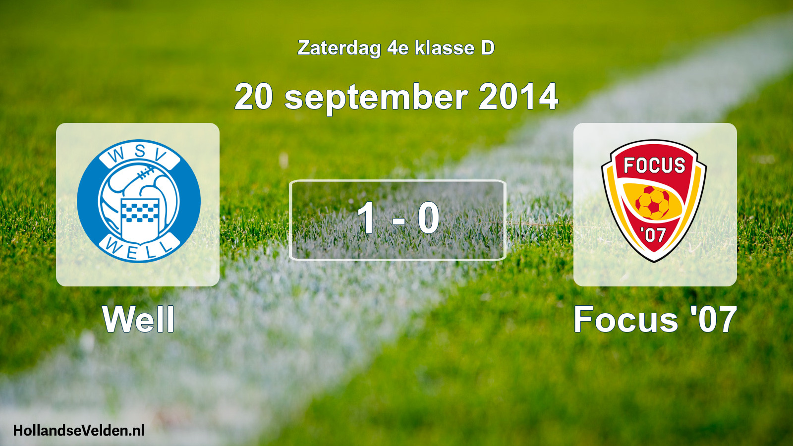 Total number of matches played: Well - Focus '07 1 - 0 (20 September 2014)