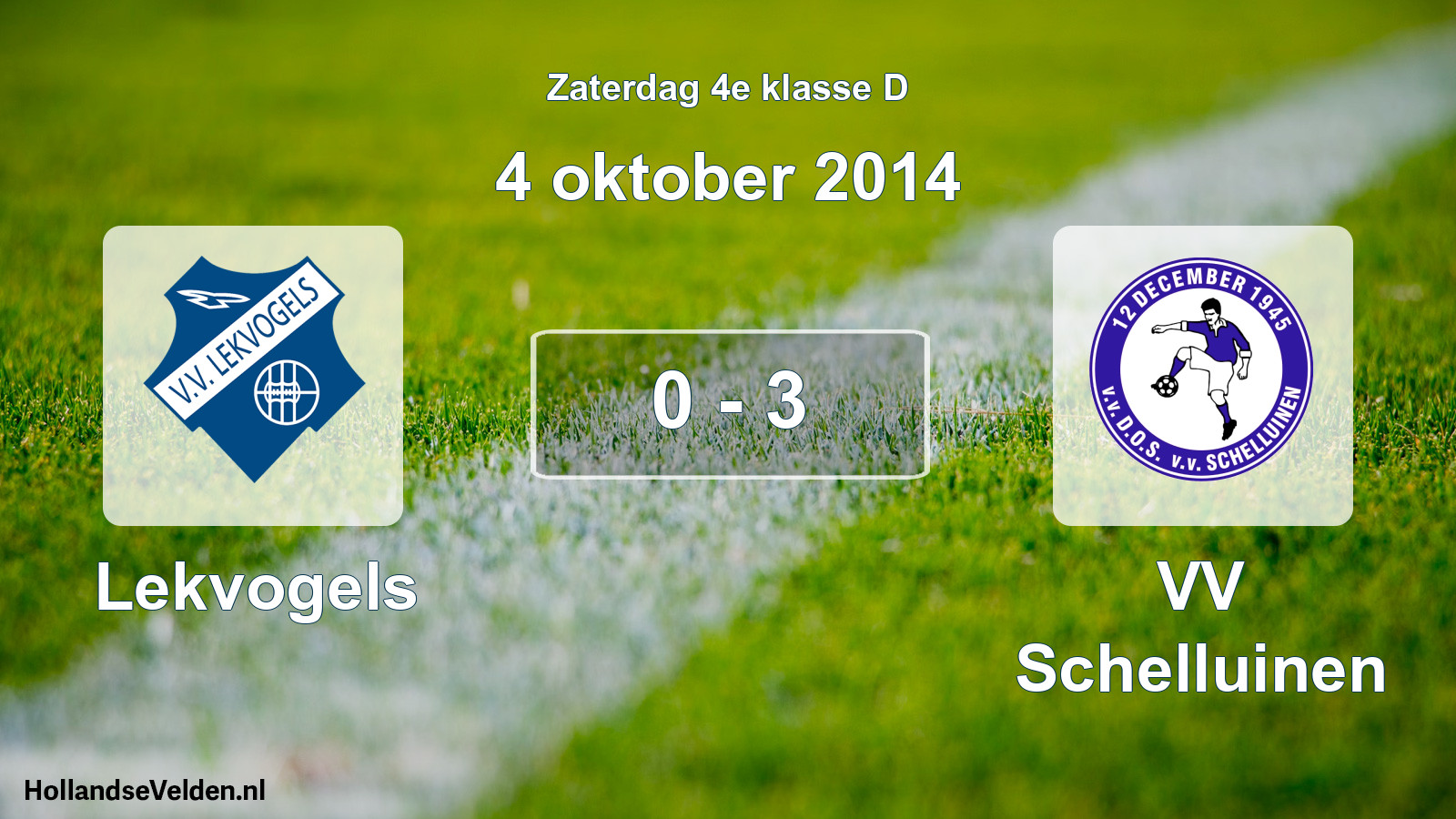 Total number of matches played: Lekvogels - VV Schelluinen 0 - 3 (4 October 2014)