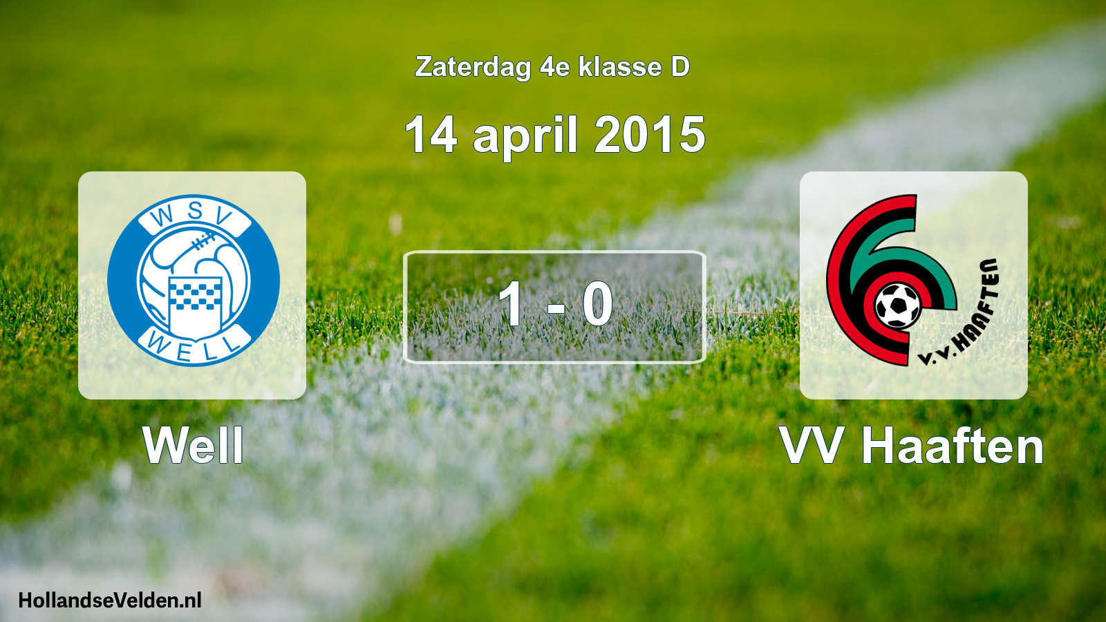 Total number of matches played: Well - VV Haaften 1 - 0 (14 April 2015)
