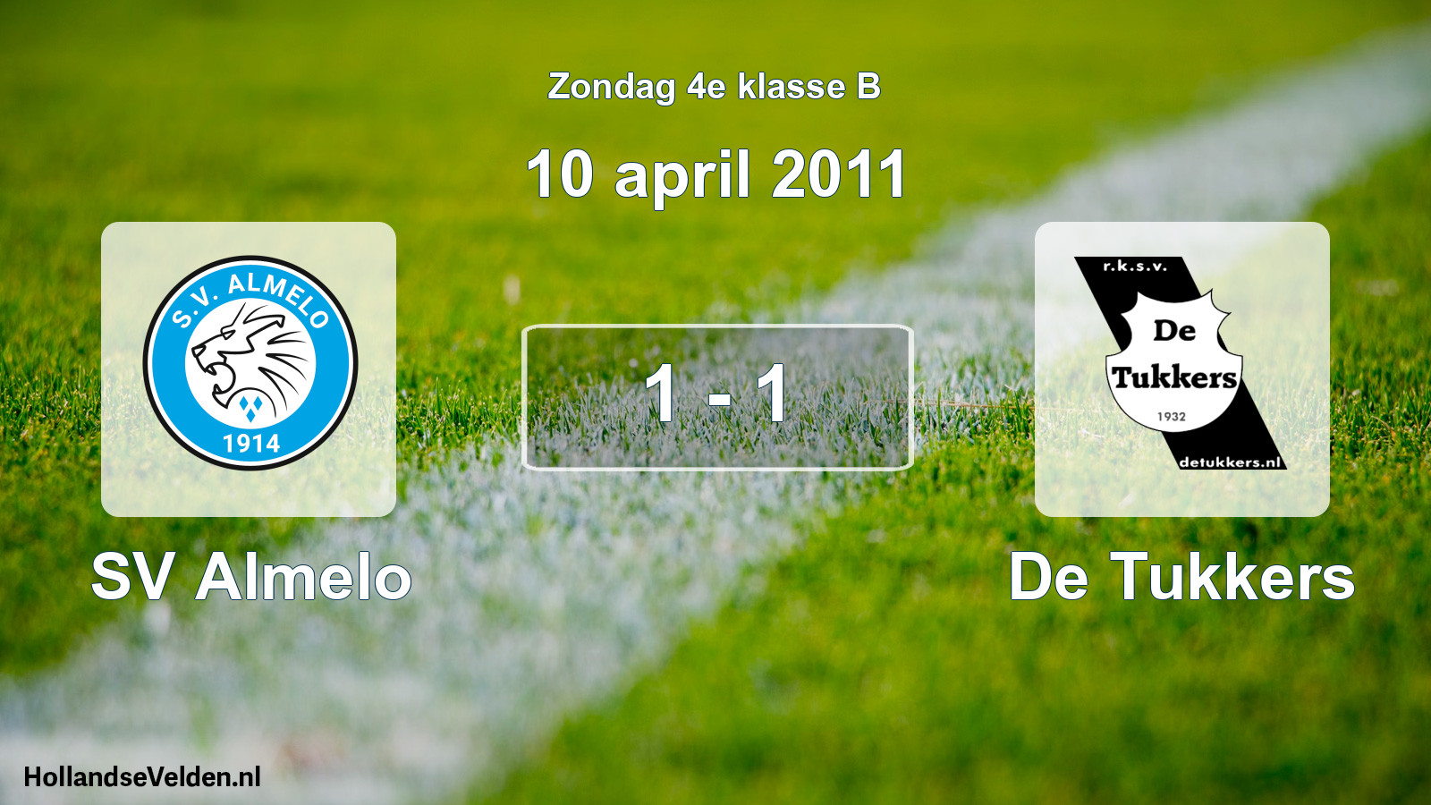 Total number of matches played: SV Almelo - De Tukkers 1 - 1 (10 April 2011)