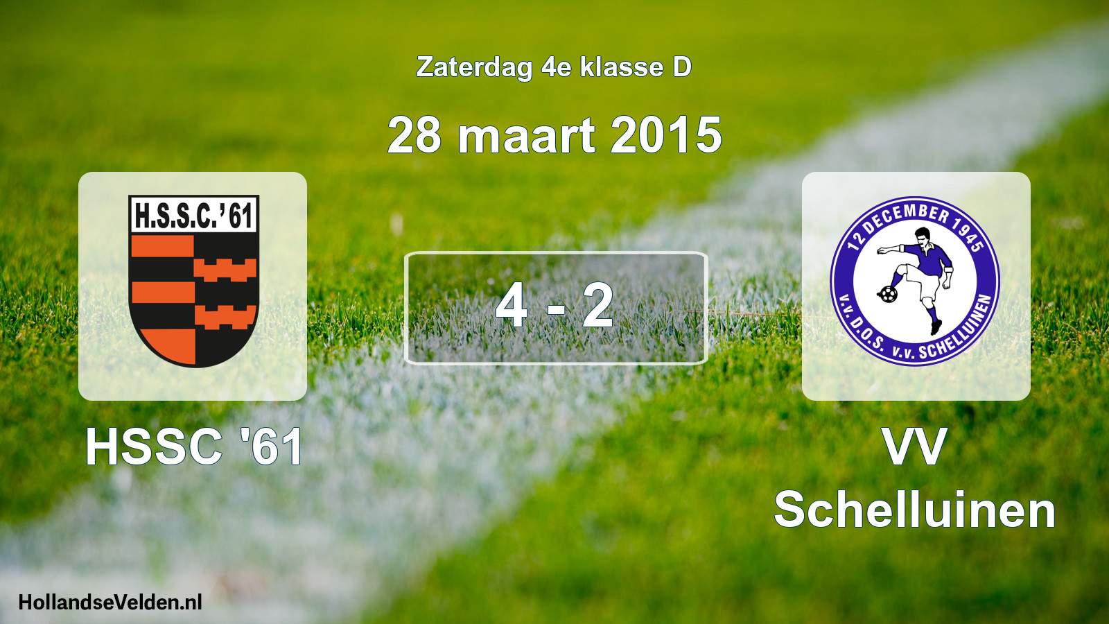 Total number of matches played: HSSC '61 - VV Schelluinen 4 - 2 (28 March 2015)